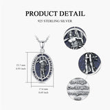 Sterling Silver Saint Christopher St Michael Saint Sebastian Amulet Pendant Necklace