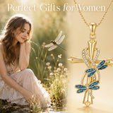 14K Gold Plated Cross Necklace for Women