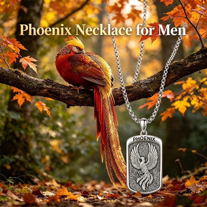 Sterling Silver Tiger Eagle Lion Dragon Phoenix Necklace for Men Animal Jewelry Gifts for Chrismas Birthday