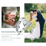 Sterling Silver Cubic Zirconia Endless Love Matching Set Couple Rings