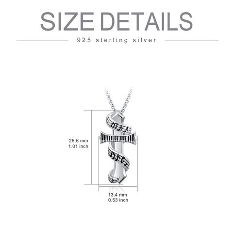 Sterling Silver Sterling Silver Piano Urn Necklaces for Ashes