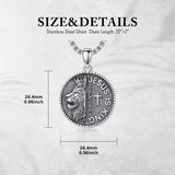Sterling Silver Faith Bible Lion Pendant Necklace for Men