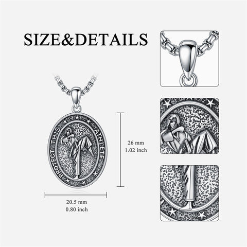 Sterling Silver Baseball Soccer Hockey Football Basketball Taekwondo Tennis Golf Runner Pendant Necklace