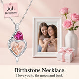 14K Gold Plated Birthstone Heart Infinity Necklace Mother's Day  Gift