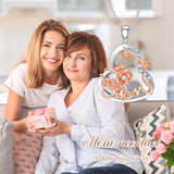 Sterling Silver Moissanite Mom Heart Pendant Necklace