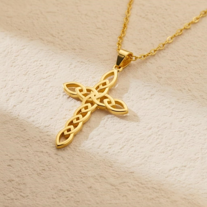 14K Gold Plated Cross Infinity  Pendant Necklace  for Women