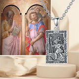 St Christopher Necklace 925 Sterling Sliver Christian Faith Pendant Religious Amulets Jewelry for Men Father's Day Christmas Birthday Gift