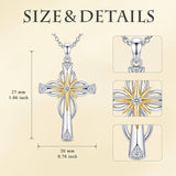 Sterling Silver Cross Pendant Necklace Gift for Anniversary Christmas