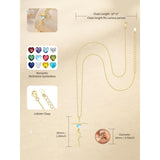 Cross Faith Heart 14K Gold Plated  Birthstone Necklaces for Women