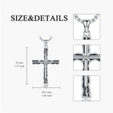 Sterling Silver Cross Religious Necklace for Men