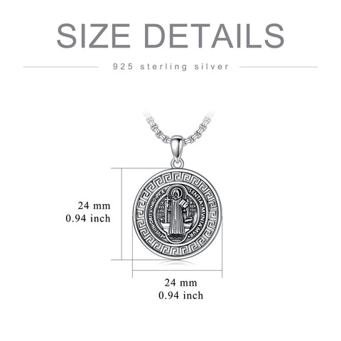 Sterling Silver St Michael St Benedict St Anthony St Jude Medal Pendant Necklace