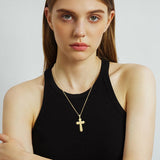 14K Gold Plated Cross Pendant Necklace for Men