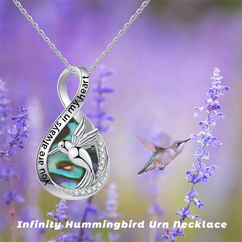 Hummingbird Urn Necklaces for Ashes of Loved One Sterling Silver Cremation Butterfly Jewelry for Women Heart Urn