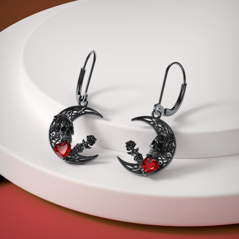 Sterling Silver Feather Arrow  Skull Spider Bat Scorpion Hoop Earrings Halloween Christmas Gift