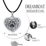 Pet Dog Celtic Urn Necklace Cremation Jewelry for Ashes Sterling Silver Paw Print Necklace Memorial Jewelry