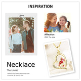 14K Gold Red Cardinal Pendant Necklace Engraved With Always in My Heart