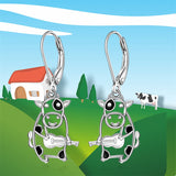 S925 Sterling Silver Cow Earrings Animal Lover Gifts for Girls Friends Sister