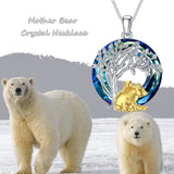 Bear Necklace Sterling Silver Pendant Necklace Animals Jewelry Gifts for Women Men for Birthday Christmas