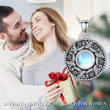 Sterling Silver Vintage Moonstone Flower Photo Locket Necklace
