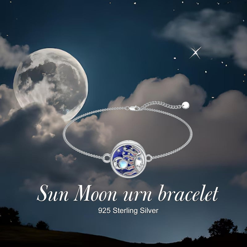 Sterling Silver Heart Urn Bracelet for Ashes Memorial Keepsake Jewelry Gifts for Women