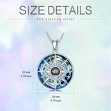 Evil Eye Necklace 925 Sterling Silver I Love You 100 Languages Necklace Evil Eye Pendant Jewelry Gifts for Women Men