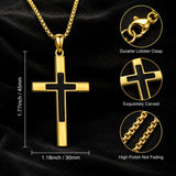 Cross Pendant Necklace  14K Gold Plated Christian Faith Jewelry
