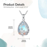 Sterling Silver Moonstone Teardrop Father Daughter Mother Daughter Pendant Necklace