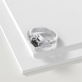 Sterling Silver Pear Oval Kite Heart Hexagon Emerald Coffin Cut Gemstone Engagement Promise Ring Set