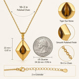 14K Gold Plated Bohemian Teardrop Pendant Necklace for Women