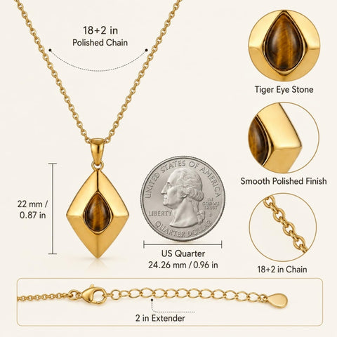 14K Gold Plated Bohemian Teardrop Pendant Necklace for Women