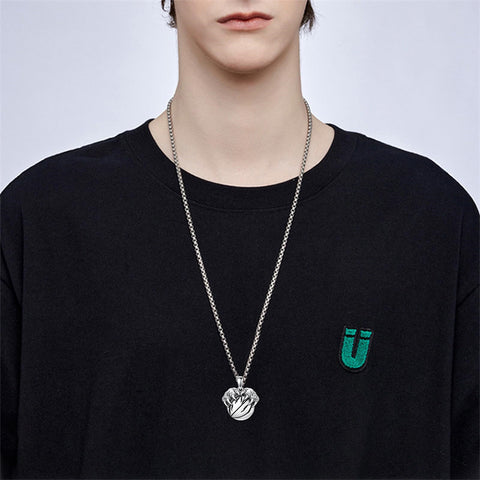 Sterling Silver Bear Claw Basketball Baseball Football Sports Pendant Necklace for Men