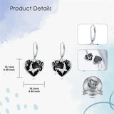 Sterling Silver Black Obsidian Snake Hummingbird Butterfly Dragonfly Leverback Earrings