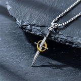 Sterling Silver Medieval Sword Dagger Pendant Necklace