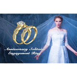 14K Gold Plated  1.5CT Cubic Zirconia  Wedding Bands Engagement Rings Promise Rings for Her