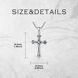 Sterling Silver Cross Religious Necklace for Men