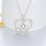 Moissanite Stethoscope Necklace 18K White Gold Plated S925 Sterling Silver 1CT Moissanite Pendant Necklace Christmas Birthday Gift