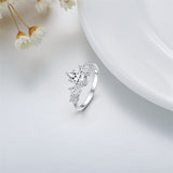 Sterling Silver Personalized Engraved 1.5 ct Pear Shape Engagement Ring