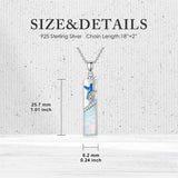 Sterling Silver  Opal Personalized Engraved Bar Pet  Butterfly Dragonfly Tree of Life  Urn Necklace for Ashes