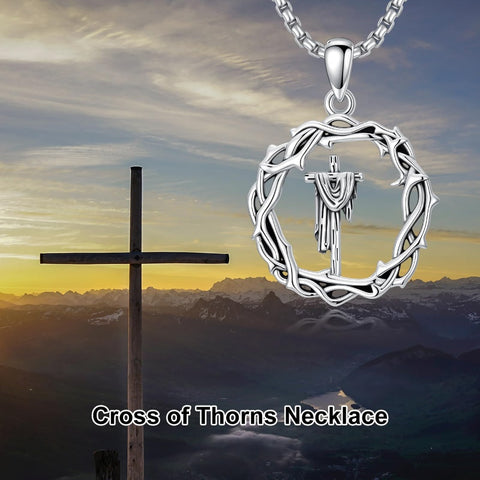 Sterling Silver Cross Pendant Necklace Christian Religious Jewelry Gifts for Anniversary