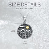 Sterling Silver Sun and Mountain Urn Necklace for Ashes