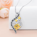 Sterling Sliver Yorkshire Corgi Labrador Pug Bulldog Paw Print Pendant Necklace