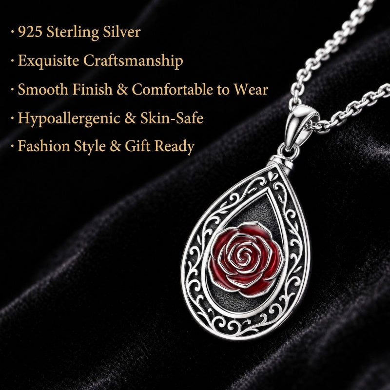 Sterling Silver Cross Hummingbird Cardinal  Rose Sunflower Urn  Necklace for Ashes Cremation Jewelry