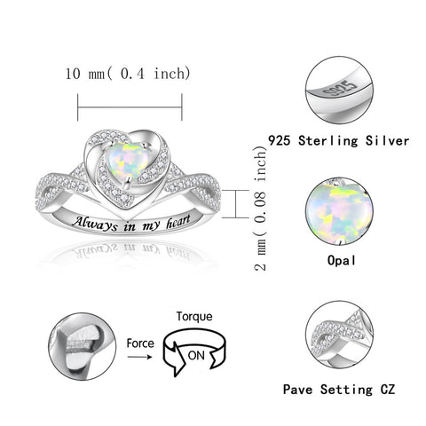 Heart Cremation Ring for Ashes 925 Sterling Silver Urn Keepake Rings Memorial Jewelry for Women