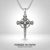 Sterling Silver Cross Pendant Necklace Christian Religious Jewelry Gifts for Anniversary