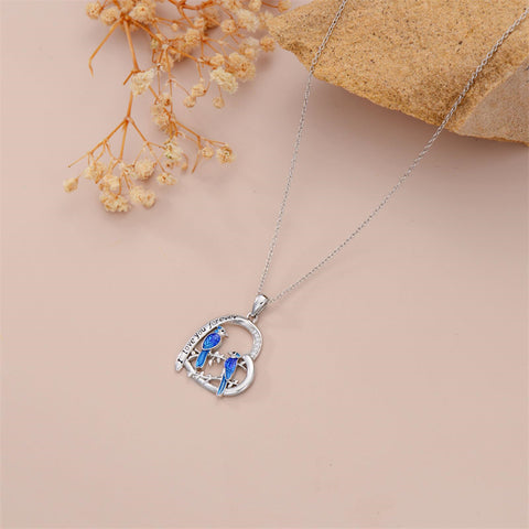 Sterling Silver Blue Jay Eagle Phoenix Owl Pendant Necklace for Women