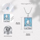Sterling Silver Turquoise Empress The Lovers  The Moon Wheel Of Fortune The Sun Tarot Card Pendant Necklace