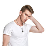 Stainless Steel Simple Men’s Stainless Steel Cross Pendant Chain Necklace for Men Women, 20-24 Inches Chain