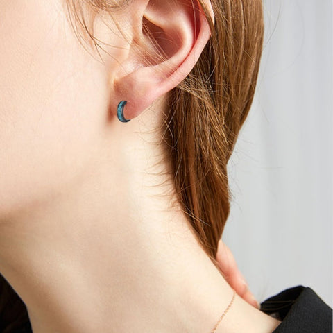 14K Gold Plated Cross Ankh Hoop Earrings