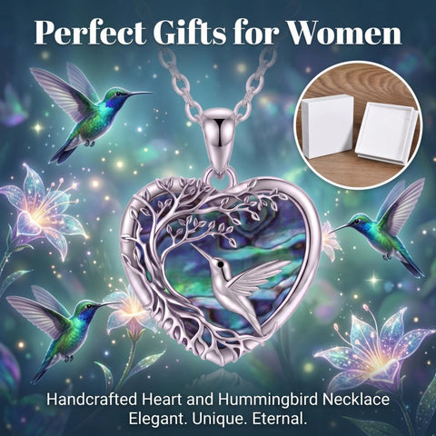 Sterling Silver Tree of Life Heart Shaped Horse Cat Dragonfly Butterfly Hummingbird Pendant Necklace