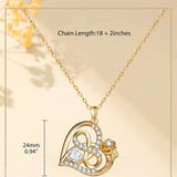 Sterling Silver Birthstone Rose Necklace for Women